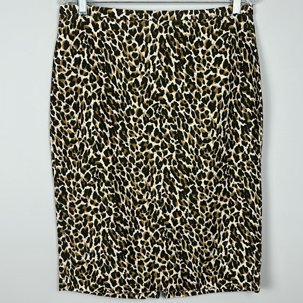 J.CREW 100% COTTON leopard print skirt soooo cute! snatch it up! SIZE 10 VINTAGE